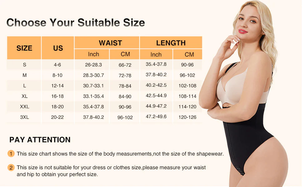 High-Waist Thong Panty Shapewear with Straps